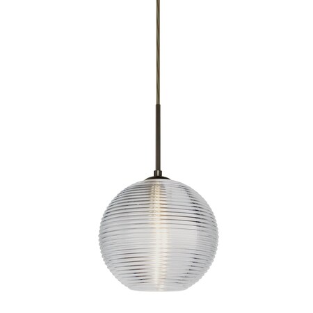 Besa Lighting Kristall 8 Cord Pendant, Clear, Bronze Finish, 1x9W LED 1JT-461600-LED-BR